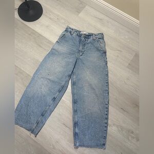 Bershka Light Blue Relaxed Fit Jeans
